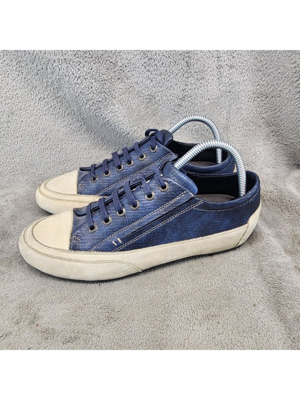 Bussola Shoes Womens Size EU 40 US 8 Novara Nora Blue Leather Sneakers *Read*